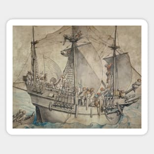 Ship with Revelling Sailors by Hans Holbein the Younger Magnet